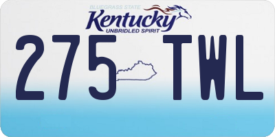 KY license plate 275TWL