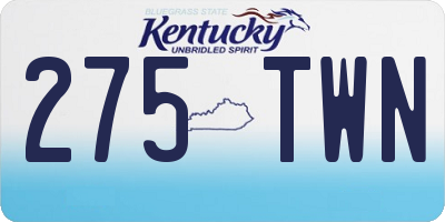 KY license plate 275TWN