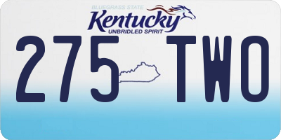 KY license plate 275TWO