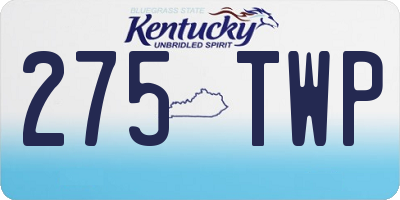 KY license plate 275TWP