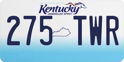 KY license plate 275TWR
