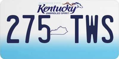 KY license plate 275TWS