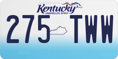 KY license plate 275TWW