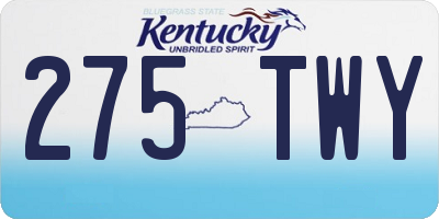 KY license plate 275TWY