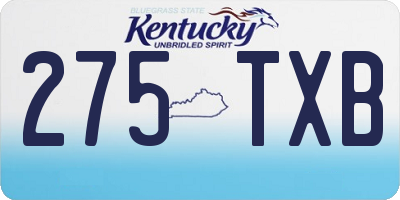 KY license plate 275TXB