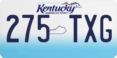 KY license plate 275TXG