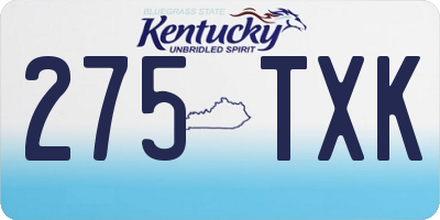 KY license plate 275TXK