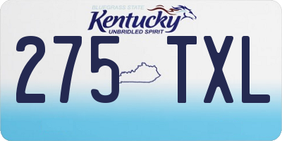 KY license plate 275TXL