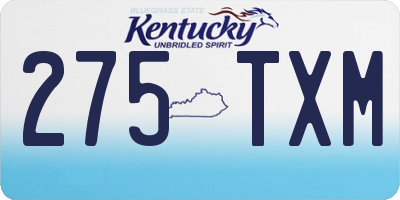 KY license plate 275TXM