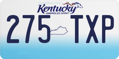 KY license plate 275TXP