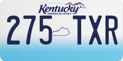 KY license plate 275TXR