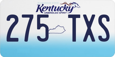 KY license plate 275TXS
