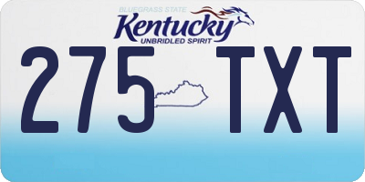 KY license plate 275TXT