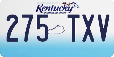 KY license plate 275TXV