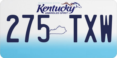KY license plate 275TXW