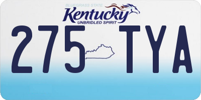 KY license plate 275TYA