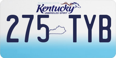 KY license plate 275TYB