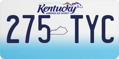 KY license plate 275TYC