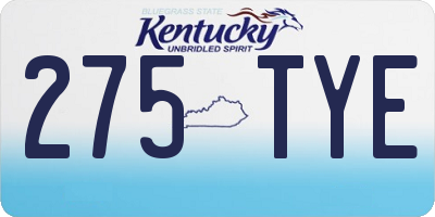 KY license plate 275TYE