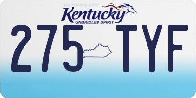 KY license plate 275TYF