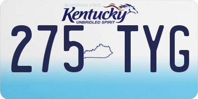 KY license plate 275TYG