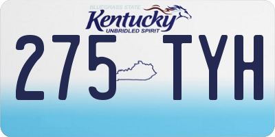 KY license plate 275TYH