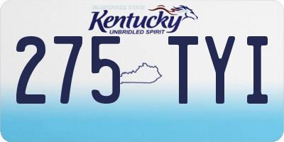 KY license plate 275TYI