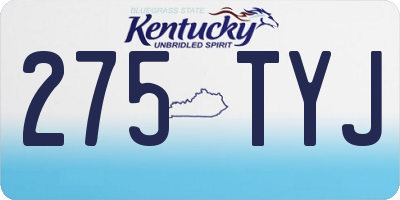 KY license plate 275TYJ