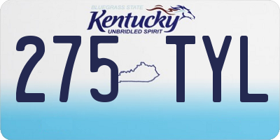 KY license plate 275TYL