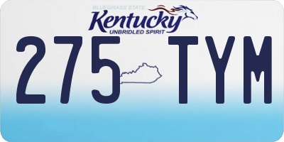 KY license plate 275TYM