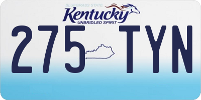 KY license plate 275TYN