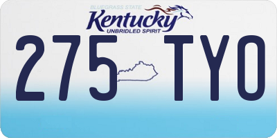 KY license plate 275TYO