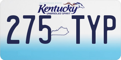 KY license plate 275TYP