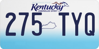 KY license plate 275TYQ