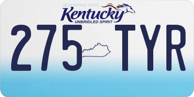 KY license plate 275TYR