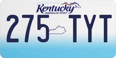 KY license plate 275TYT