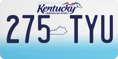KY license plate 275TYU