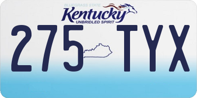 KY license plate 275TYX