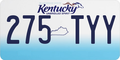 KY license plate 275TYY
