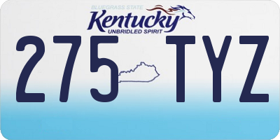 KY license plate 275TYZ