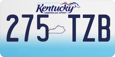 KY license plate 275TZB