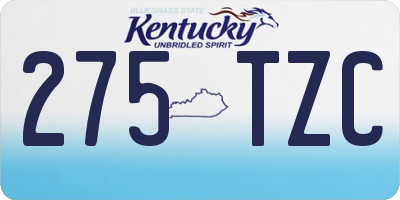KY license plate 275TZC