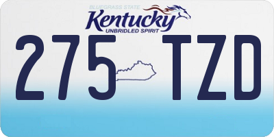KY license plate 275TZD
