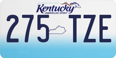 KY license plate 275TZE