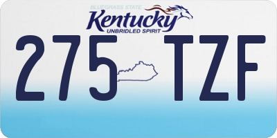 KY license plate 275TZF
