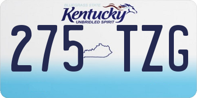 KY license plate 275TZG