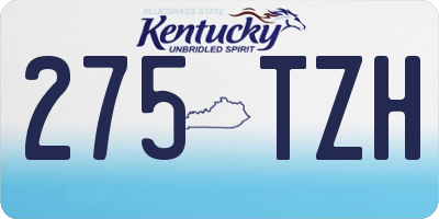 KY license plate 275TZH