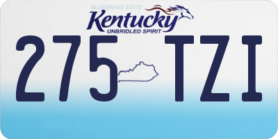 KY license plate 275TZI