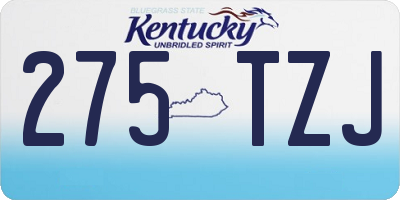 KY license plate 275TZJ