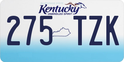 KY license plate 275TZK